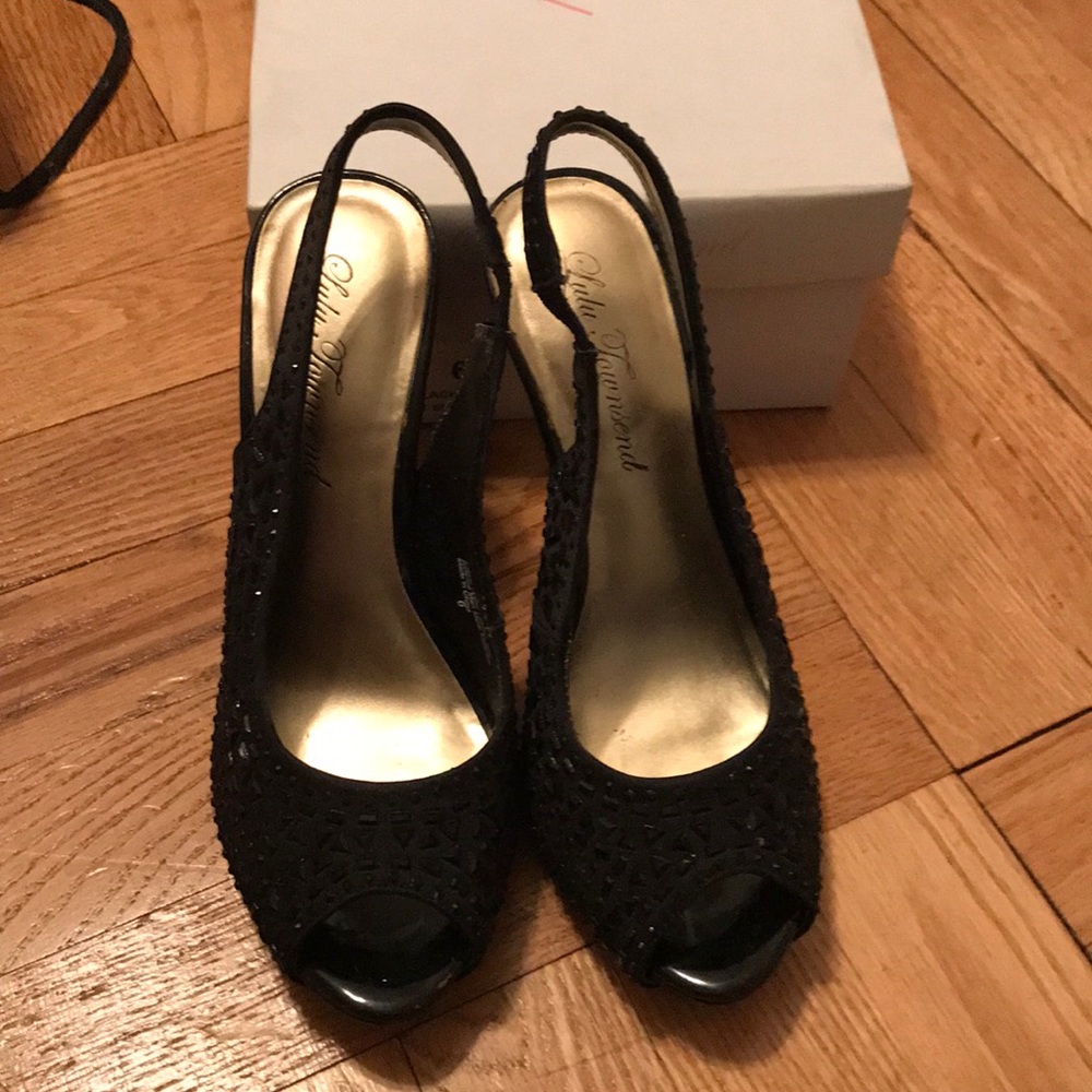 Black evening heels